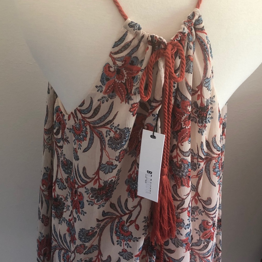 NWT BB Dakota Paisley dress Sleeveless Halter Sz L